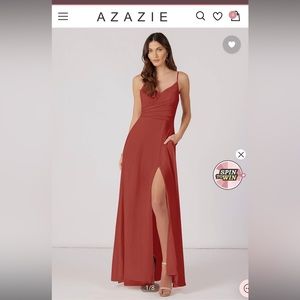 Azazie Citrina dress in terracotta size 6 Hemmed